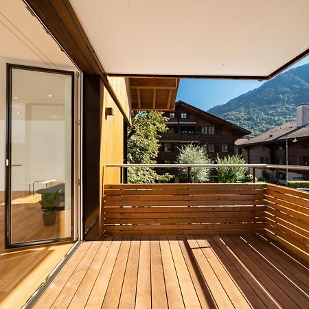 Moderne Neubauwohnung in Wilderswil Exterior foto
